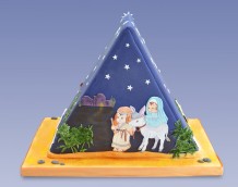 Triangle Nativity Cake - Back (Mary & Joseph)